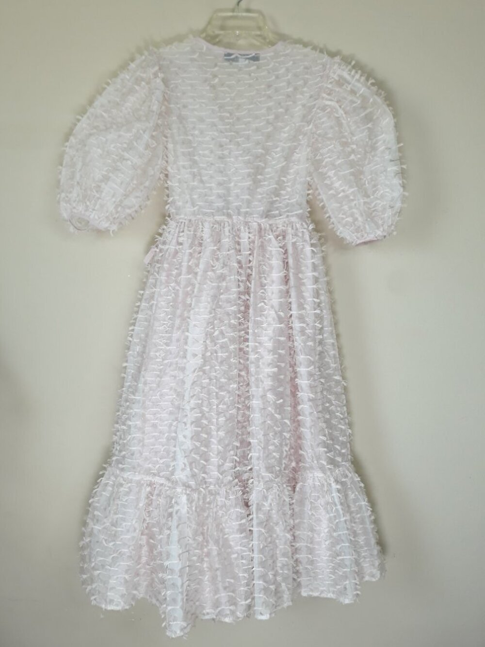 Sister Jane DREAM Fuss and Feathers Wrap Midi Dress Coquette Feminine Layering - Picture 8 of 11